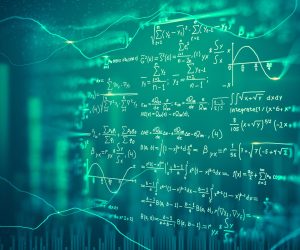 Digital mathematical formulas background Creative blurry digital mathematical formulas background. Complex algorithm concept. 3D Rendering